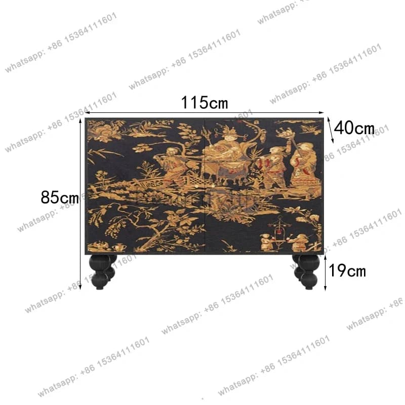 Chinese Style Multi-Functional Solid Wood Chest of Drawers Living Room Wall High Leg Storage Bedroom Locker