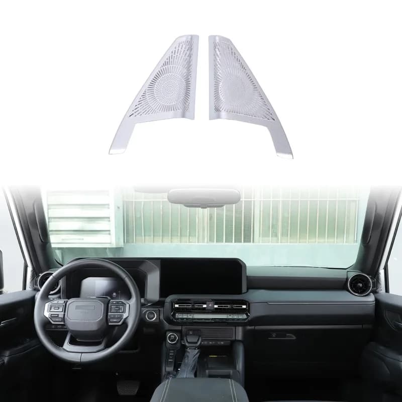 Stainless Steel  A-Pillar Inner Triangle Decorative Mesh Cover for 2024+ Toyota Prado  Car  Accessories