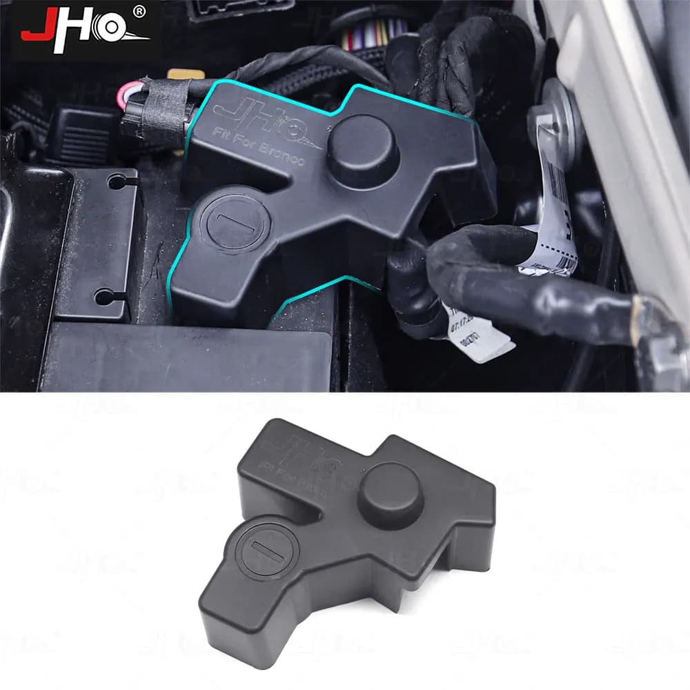 JHO Battery Power Negative Electrode Waterproof Protective Cap Cover For Ford Bronco 2022 2023 2024 Interior Accessories
