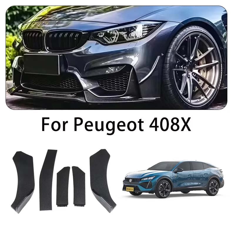 For Peugeot 408X body kits 5-Segment Adjustable Front Bumper Lip Splitter Body Kit