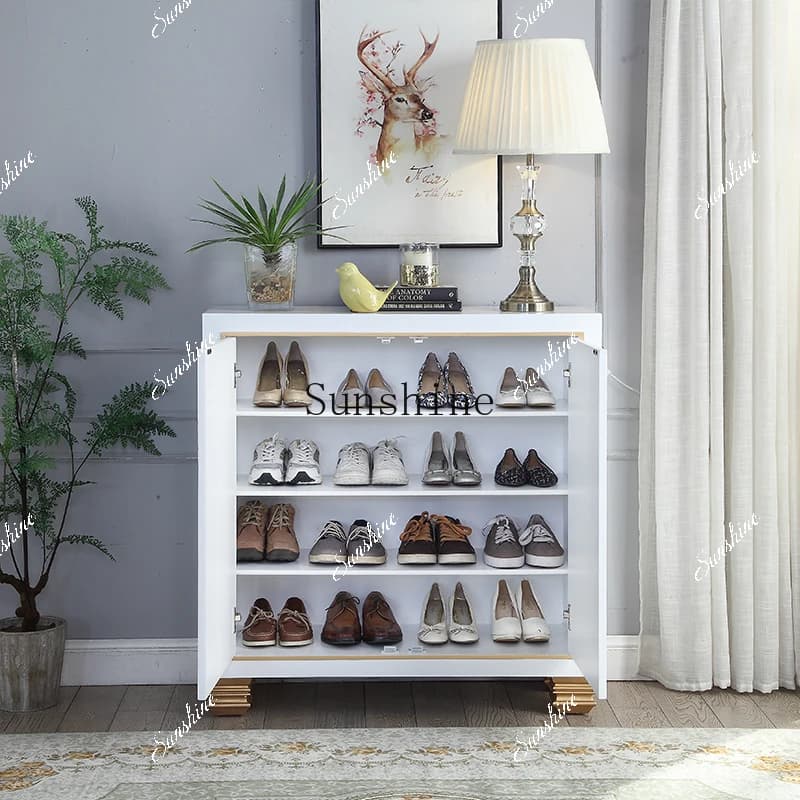 Living room partition entrance/B & B Chinese-style painted furniture light luxury solid wood dining side cabinet FT