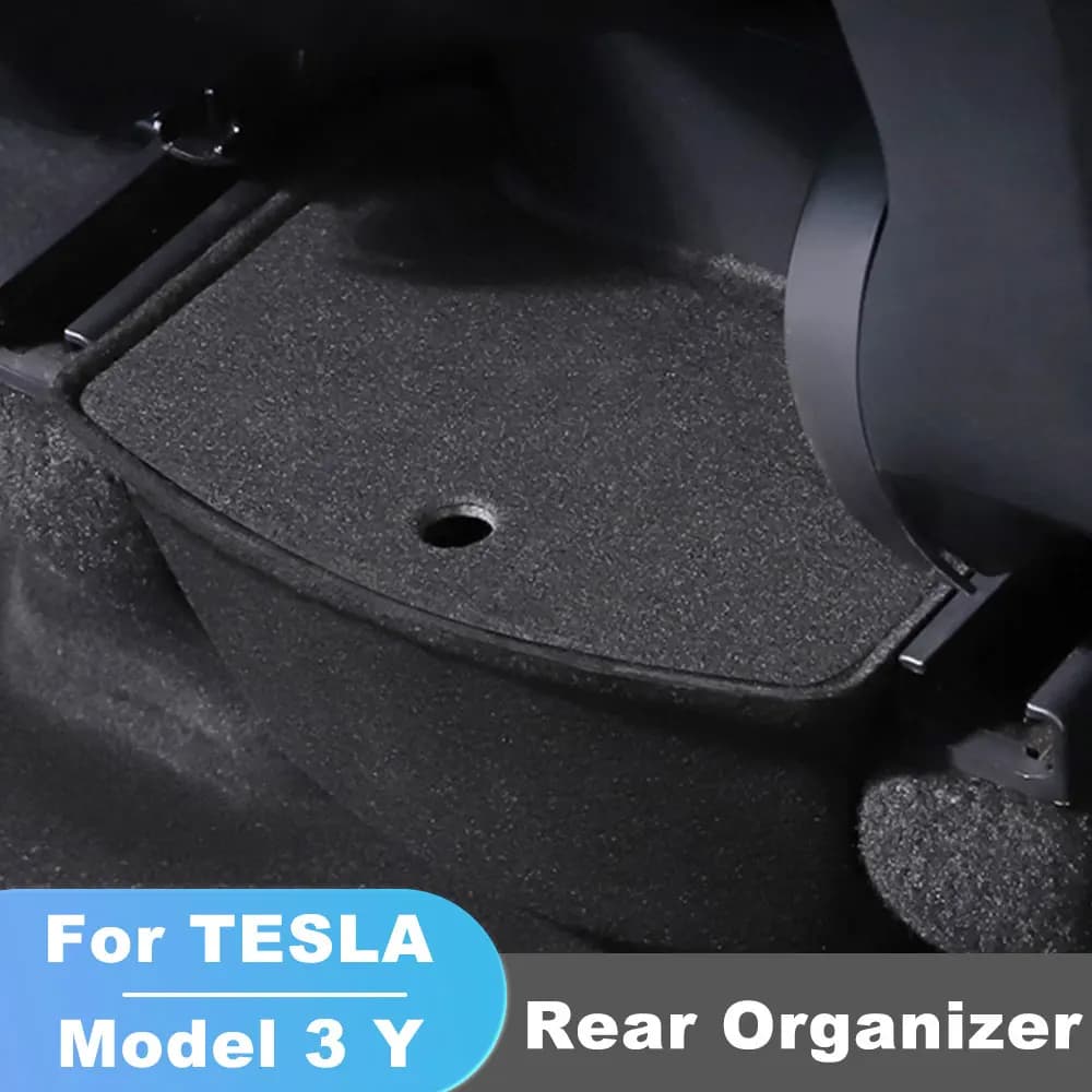 Rear Center Console Organizer Tray For Tesla Model Y 2020-2024 Flocking Storage Box  Case Accessories