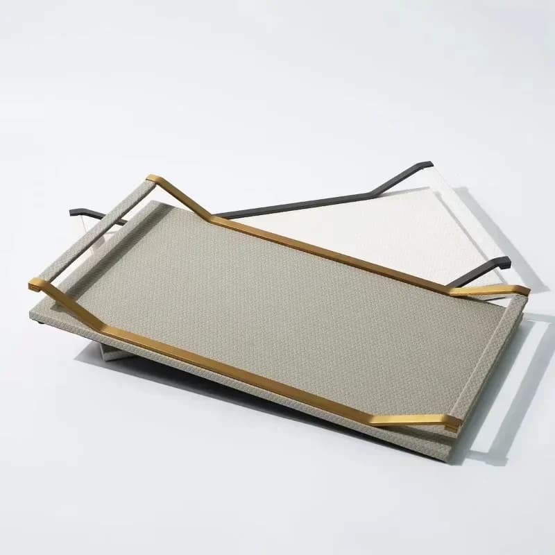 High-end simple modern dining room black tray ornament model room office bedroom study living room desktop entrance
