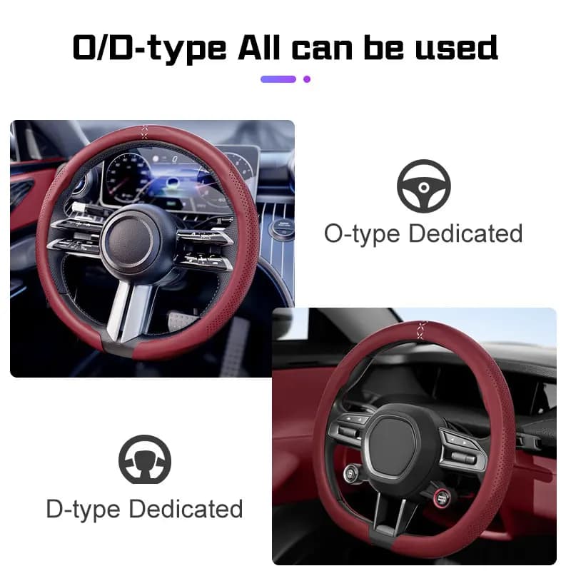 Car Steering Wheel Cover Leather Sweat Absorption Accessories For Mercedes Benz C E S Class W203 W204 W205 W206 W223 GLA GLB GLC