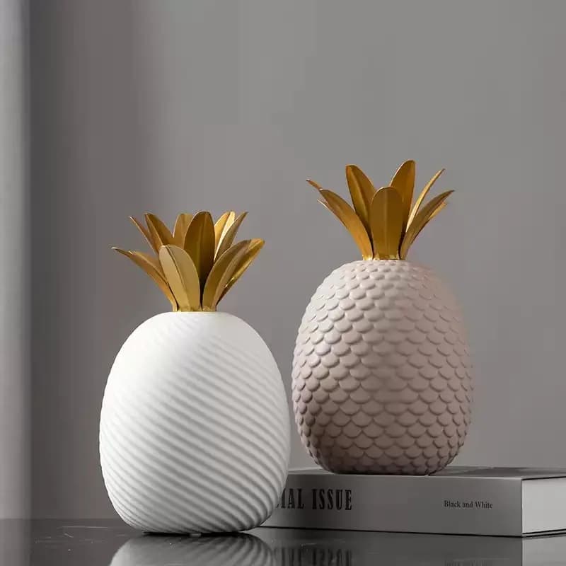 Light Luxury Ceramic Pineapple Ornament Desktop Decor Knickknacks For Living Room Table Display