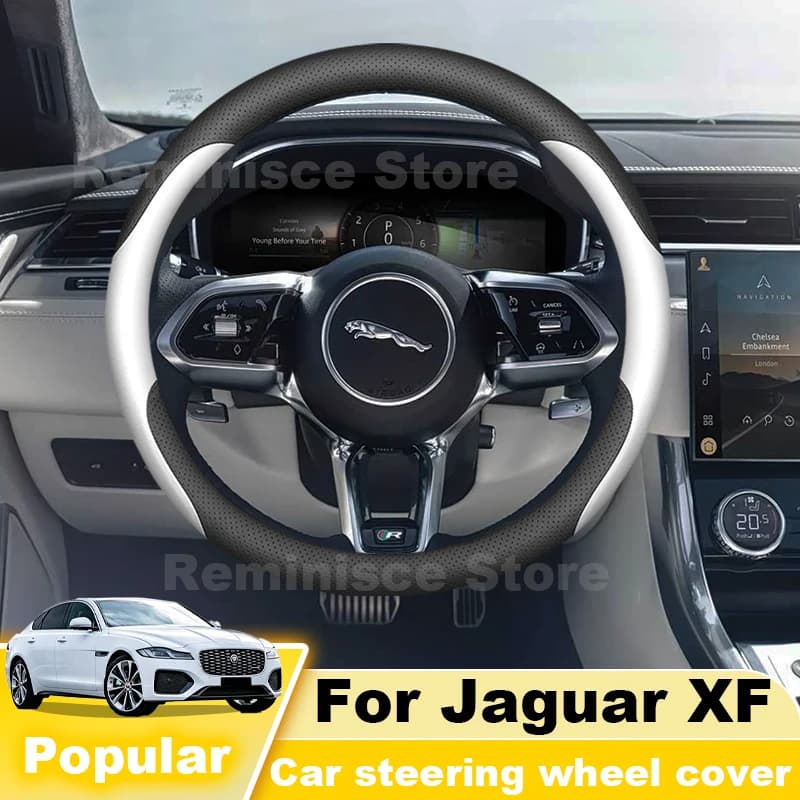 Ultra Thin Steering Wheel Cover For Jaguar XF XFL XJ 2012-2021 Non Slip Sweat Absorbent Steering Wheel Cover Car Accessories