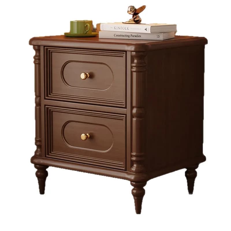 Yjq French retro style solid wood bedside table American bedroom bedside table household small apartment storage locker