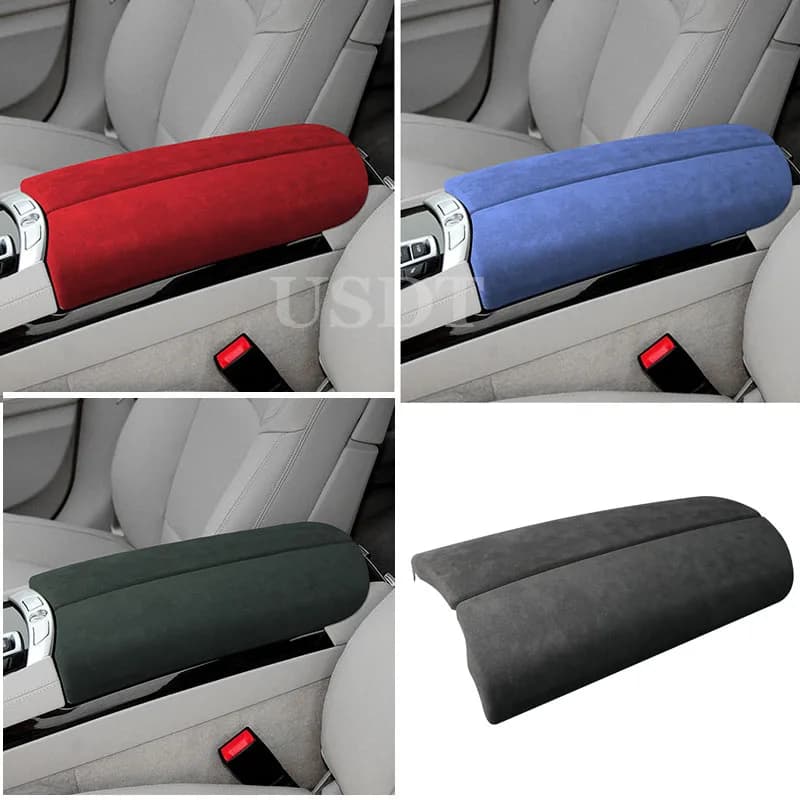 TOP Suede Armrest Box Lid Sheath Shell Cover for BMW 7 Series F01 F02 2009 2010 2011 2012 2014 2015 Central Control Arm Rest Mat