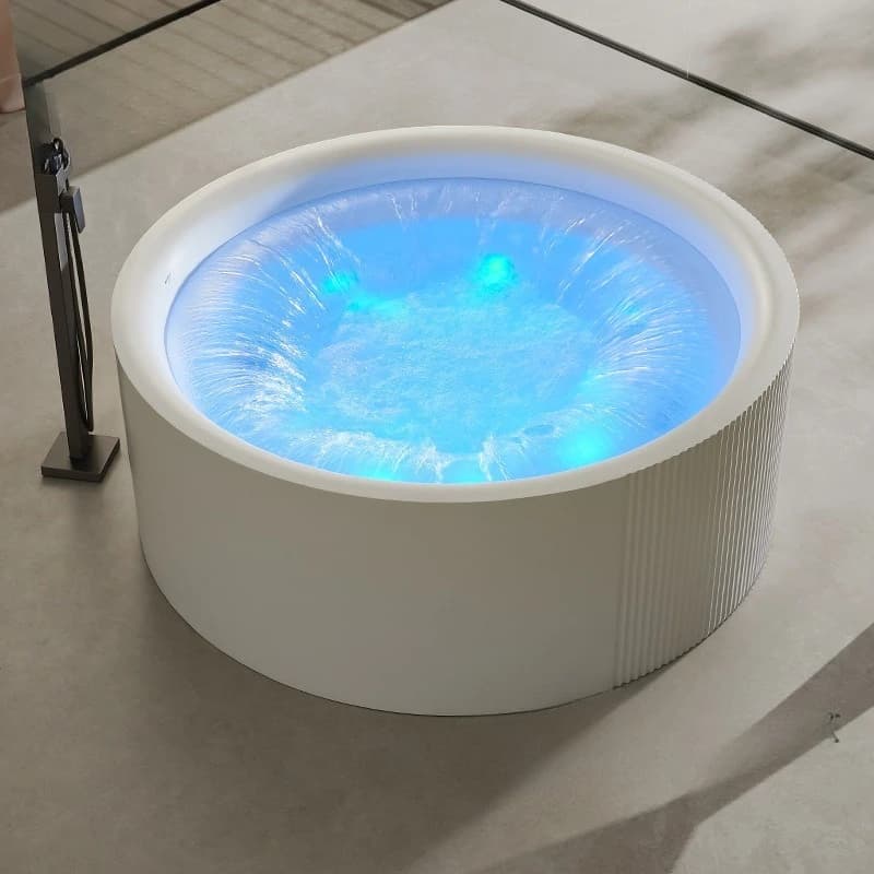 Jacuzzi Great Waterfall Surf Bubble Home Freestanding Round Double Bath