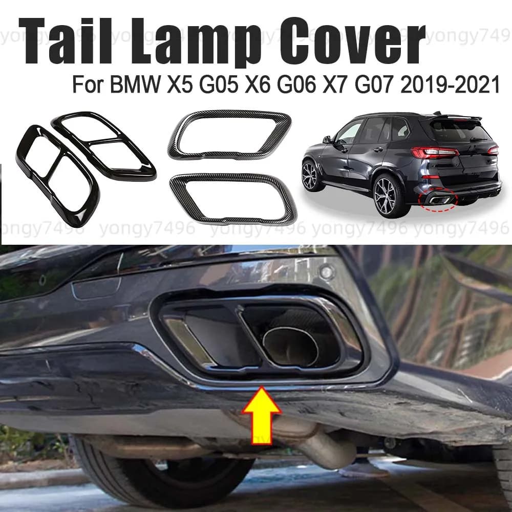 Car Upgrade Tail Lamp Cover For BMW X5 G05 X6 G06 X7 G07 2019 2020 2021 Stainless Steel Carbon Fiber Cars Accessories Decoration