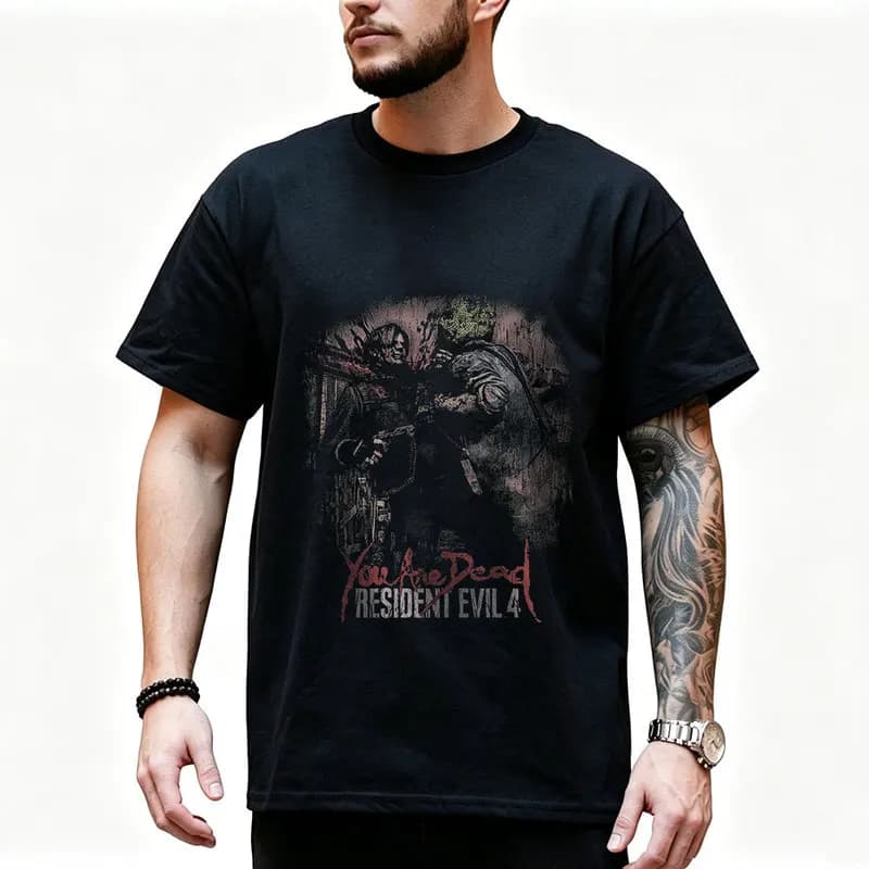 Vintage Resident Evil Nemesis Unisex T‑Shirt Biohazard Survival Horror Game Graphic Print Tee Retro Dark Gamer Streetwear Tops
