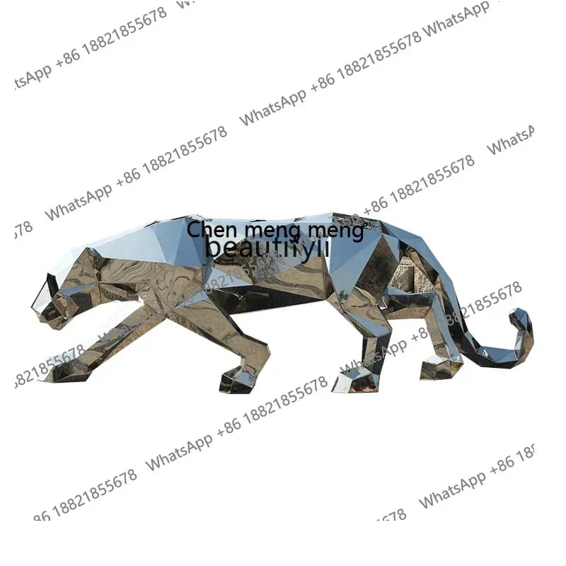 cc182R Outdoor Garden Animals Large Floor Sculpture Ornament Leopard Outdoor Cheetah Landscape Artwork