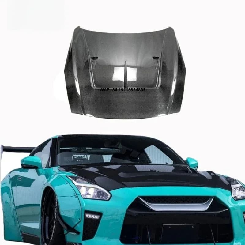 High Quality Carbon Fiber Front Hood Cover for  GTR R35 New Upgrade