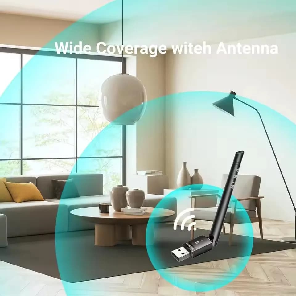 Wireless UGREEN Bluetooth 5.4 Adapter PC Long Range USB Bluetooth Dongle (BR+EDR+BLE) Wireless Transfer for Bluetooth Keyboard
