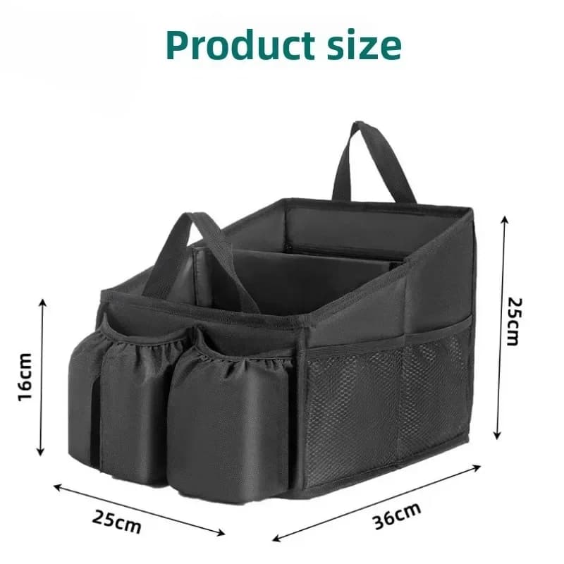 Foldable Car Seat Organizer – Multi-Pocket Large-Capacity Storage Bag, Universal Cup/Tissue Holder, Waterproof Oxford Cloth