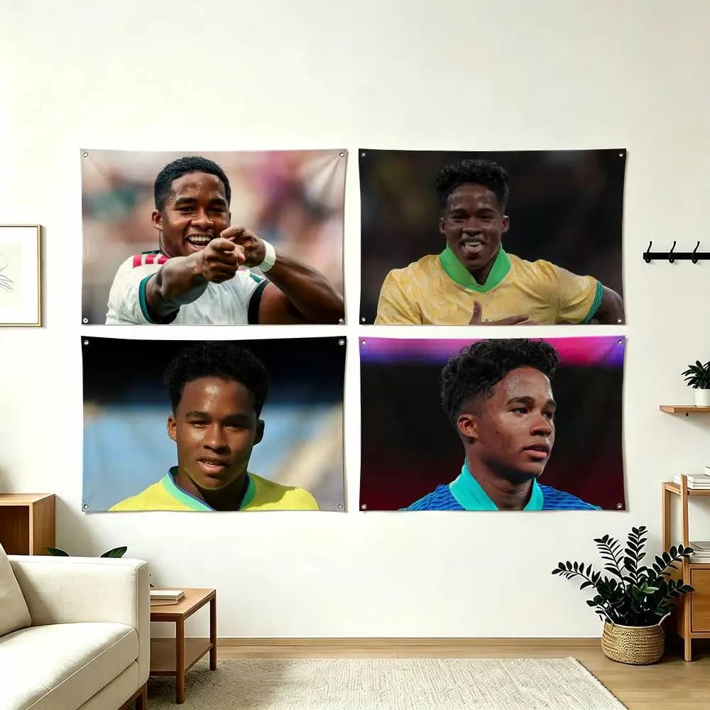 E-Endrick Football Player Flags for Bedrooms Home Decor Items Outdoor Decors Garage Decoration Flaga