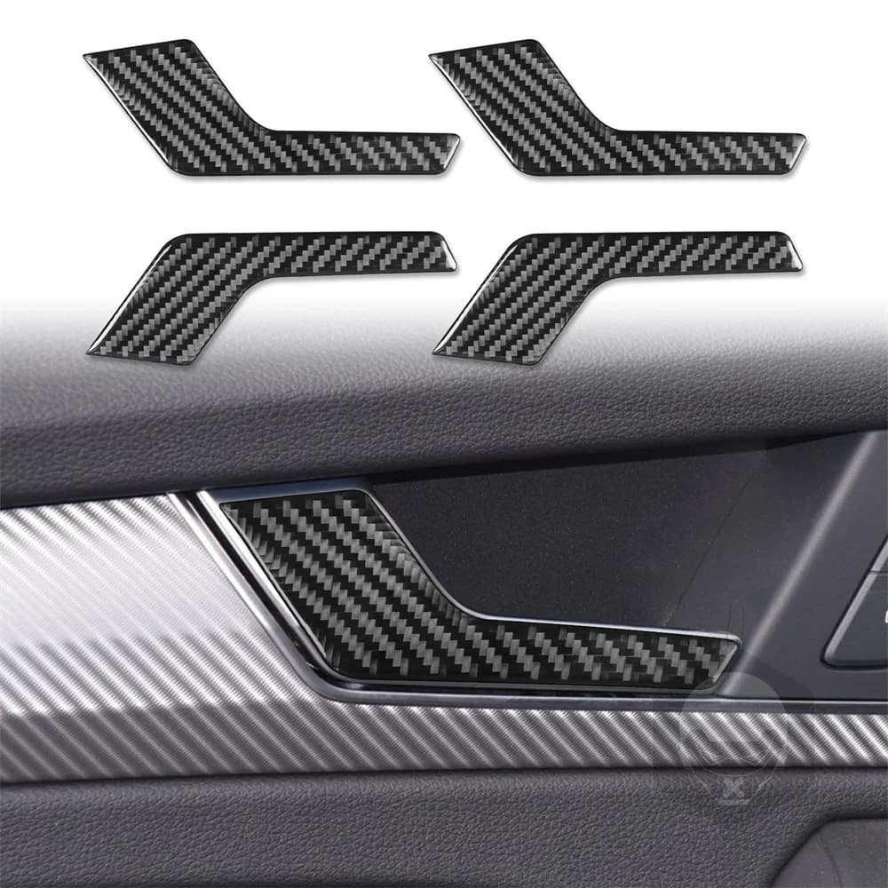 Premium Carbon Fiber Door Handle Stickers for Audi Q5L 2018 - 4PCS Set with Precise Fit & Anti-Scratch Protection