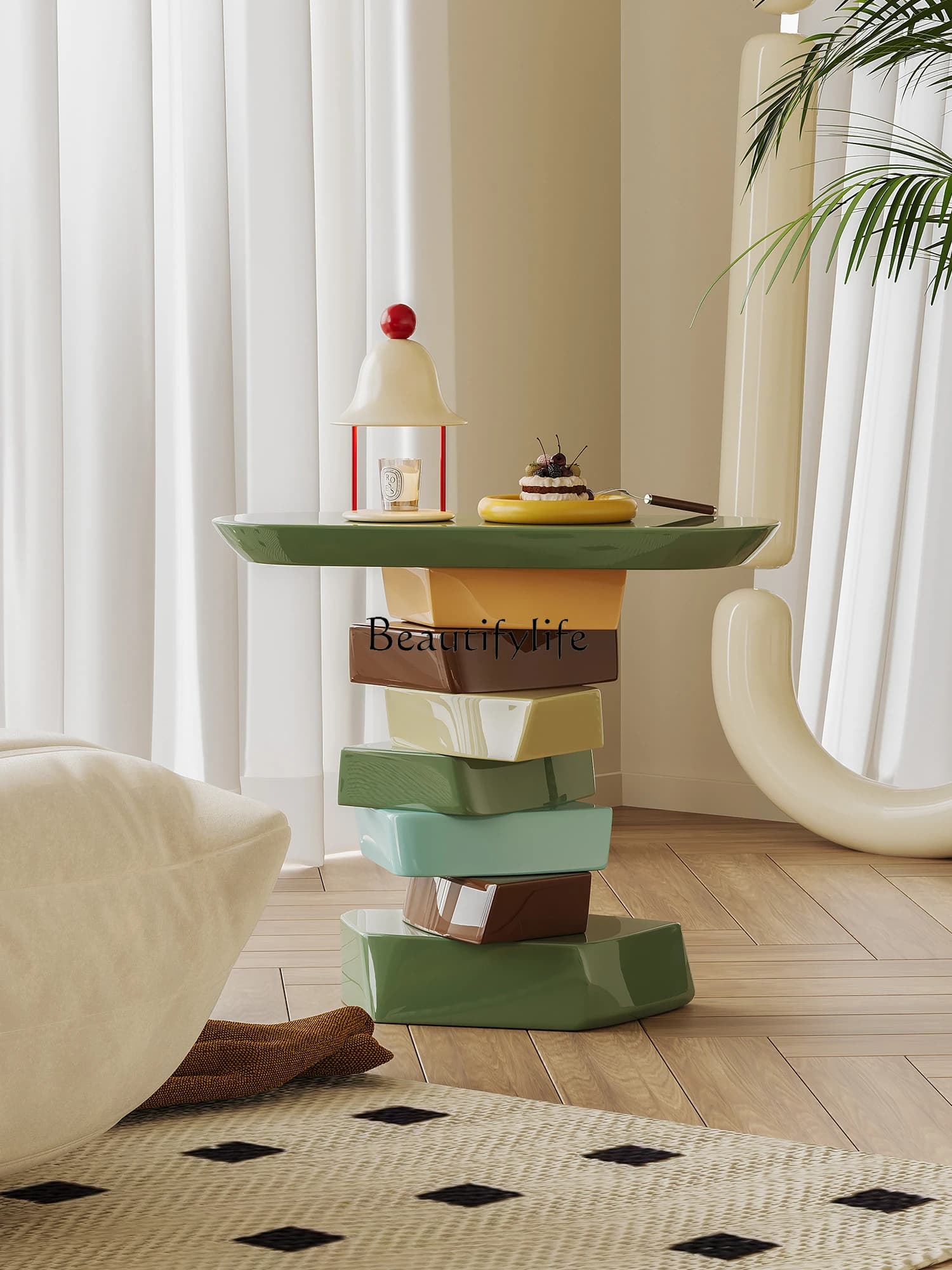 yj21 Creative color living room sofa corner bedside table modern simple light luxury art design furniture