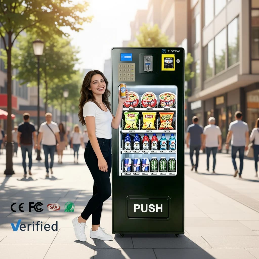 RUNYANG Custom Outdoor Ai Smart Ai Cheap Snack Soda Coin Snack and Drink Vending Machine for Foods and Drinks