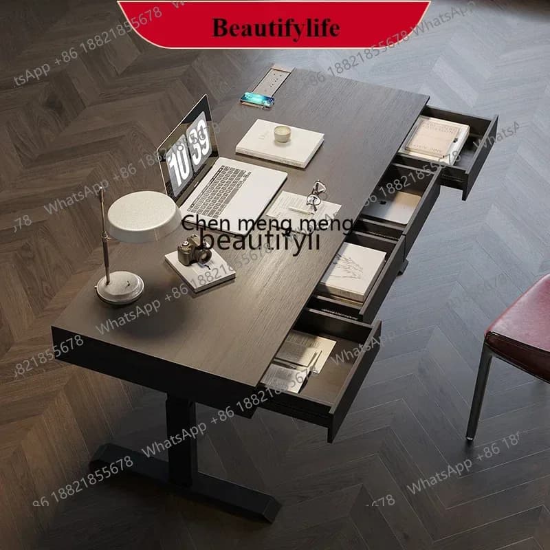 G153 S Electric Lifting Smart Computer Desk Solid Wood Light Luxury Desk Home Learning Desk Workbench