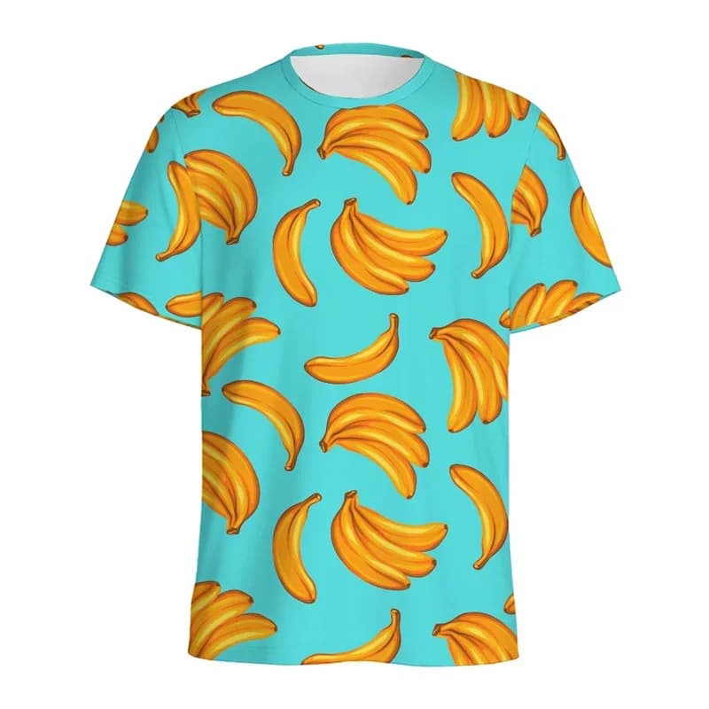 Aloha Banana 3d Printed T-shirt For Men Fashion Casual Short Sleeve Tops Summer Fruits Graphic Tees Kids Cartoon T Shirts