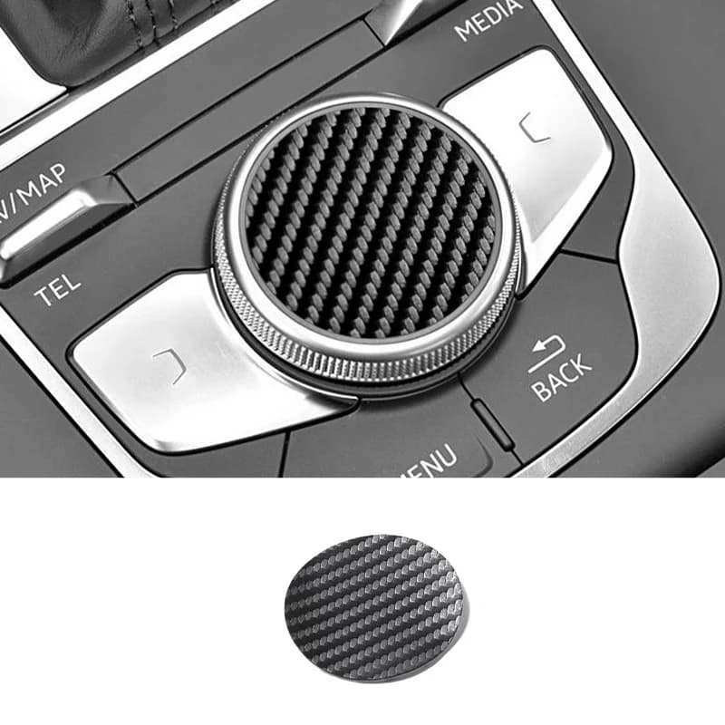 For Audi 8V A3 S3 (2014-2019) Sport Car Multimedia Button Knob Cover Trim Sticker Carbon Fiber Anti Scratch Interior Accessories