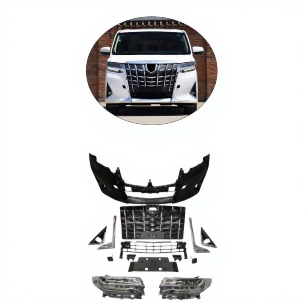 High Quality Kit for to Yo Ta 30AGH Alphard 2015 2016 2017 Upgrade 2018 SA OEM Front Bumper Body Kit with Three Eye Headlights
