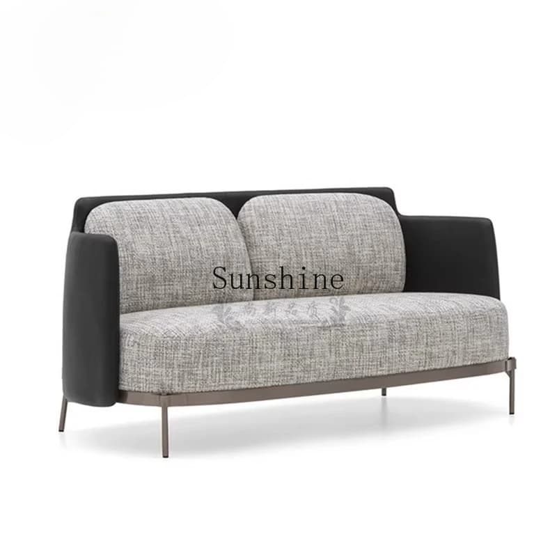 Nordic light luxury fabric single sofa chair modern simple living room metal foot sofa