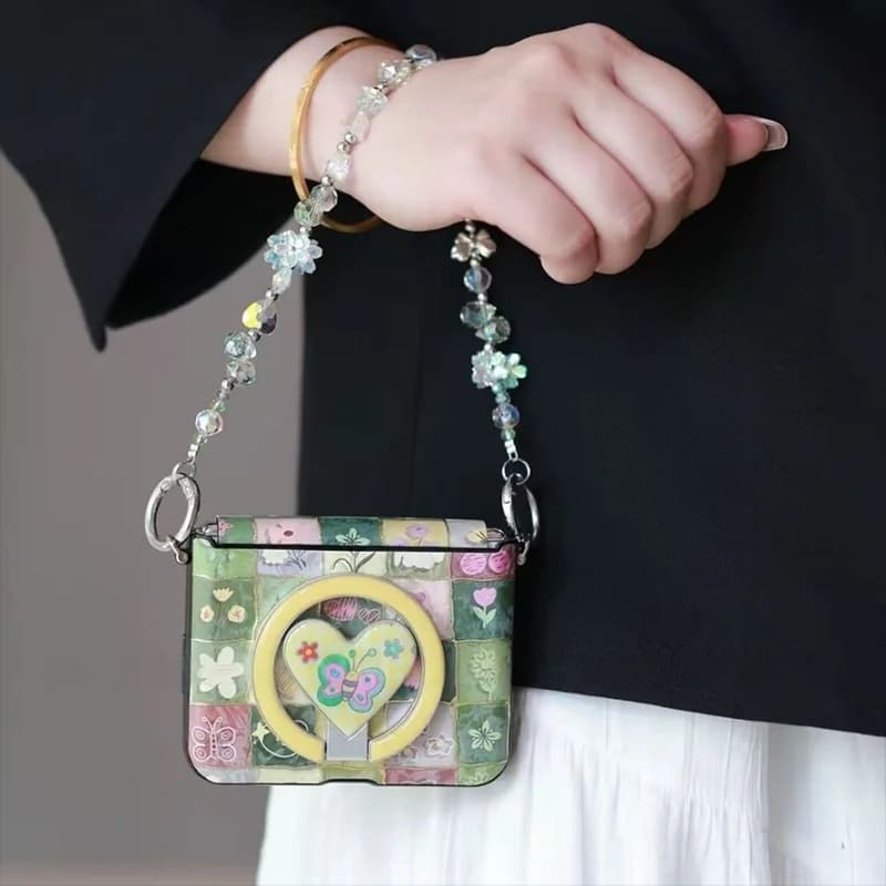 For Xiaomi Mix Flip Case Magnetic Ring Stand Leather Phone Case For Xiaomi Mix Flip 2 Funda Vintage Floral Butterfly Pattern