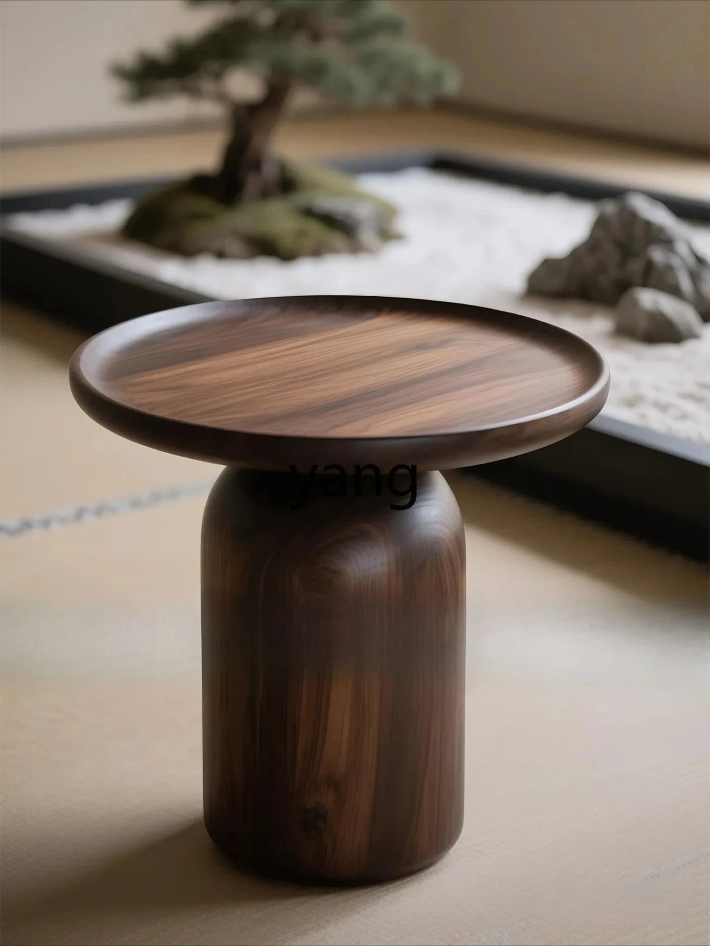 LMM black walnut premium solid wood balcony table small coffee table