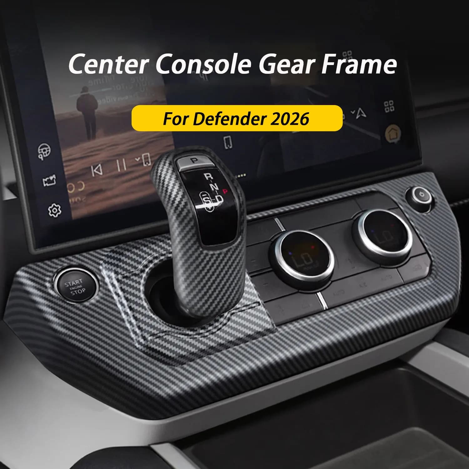 For Land Rover Defender 90 110 2026 Center Console Gears Air Conditioning Mode Frame Cover Trim Stickers Car Accessories