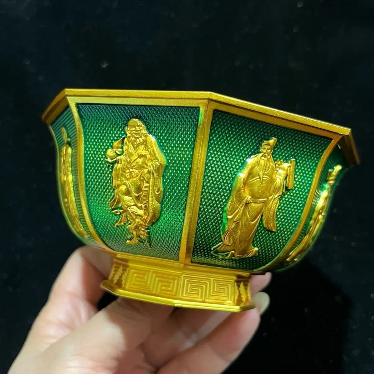 s Miscellaneous Bronze Painted Eight Immortals Cloisonne Eight Immortals Crossing the Sea Gilt Cornucopia Home Ornament