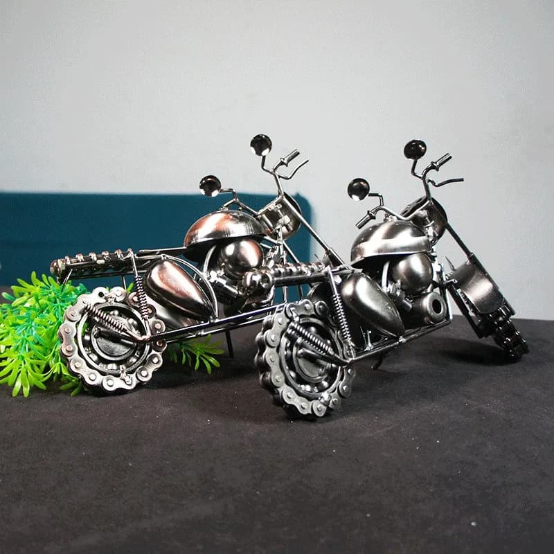Home Decoration Chain Motorcycle Model Craft Ornament Decorative Gifts Two Colors Choose European Style Wrought Iron
