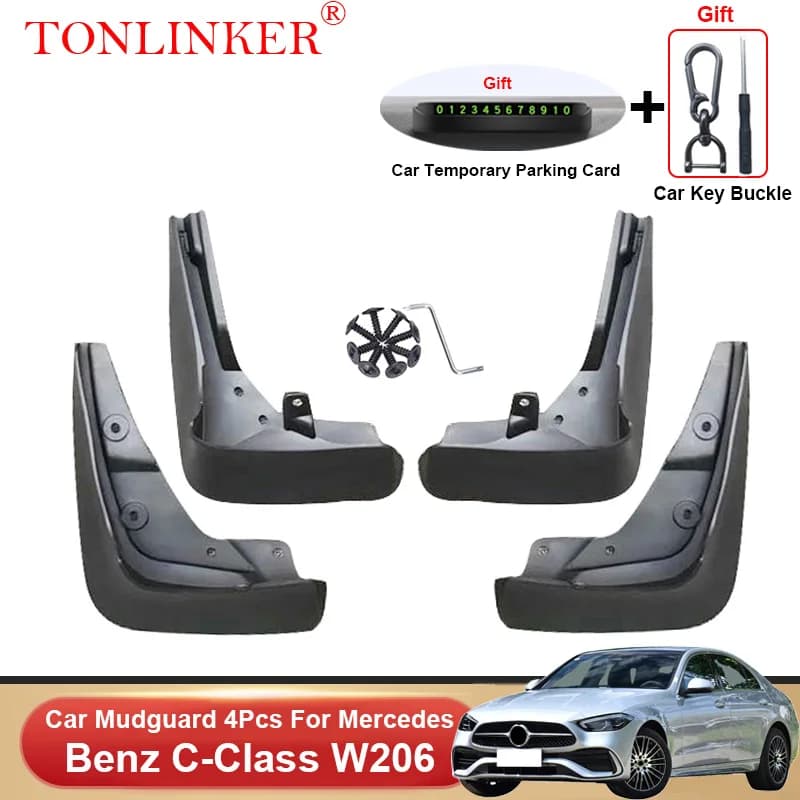 TONLINKER Car Mudguard For Mercedes Benz C-Class W206 A180 2021 2022- Mudguards Splash Guards Fender Mudflaps Accessories
