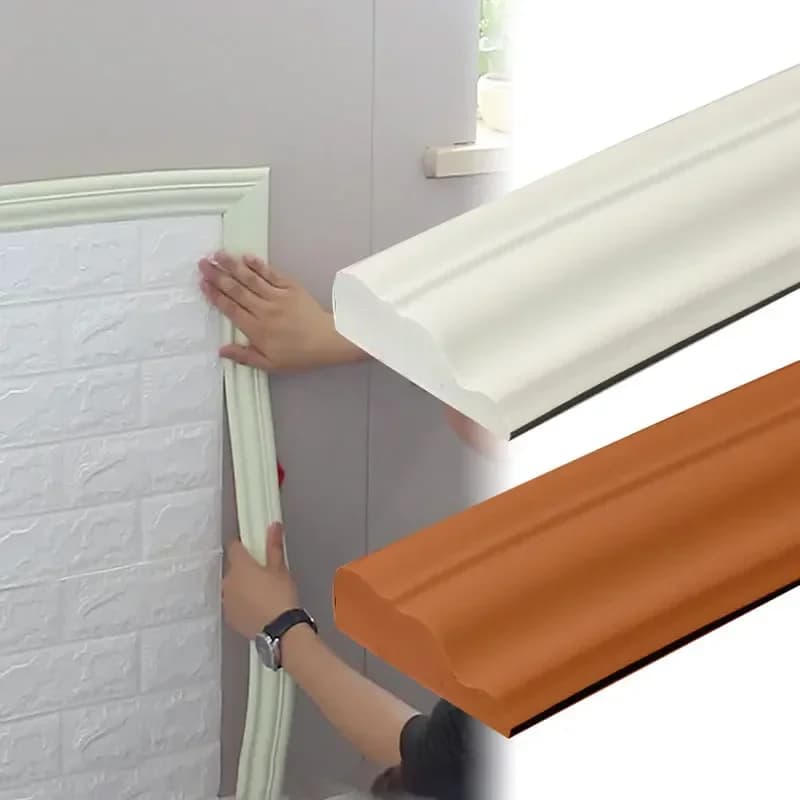 5M 3D Self-adhesive Border Line Wall Sticker Flexible Anti-collision Skirting Ceiling Line TV Background Wall Door Frame Sticker
