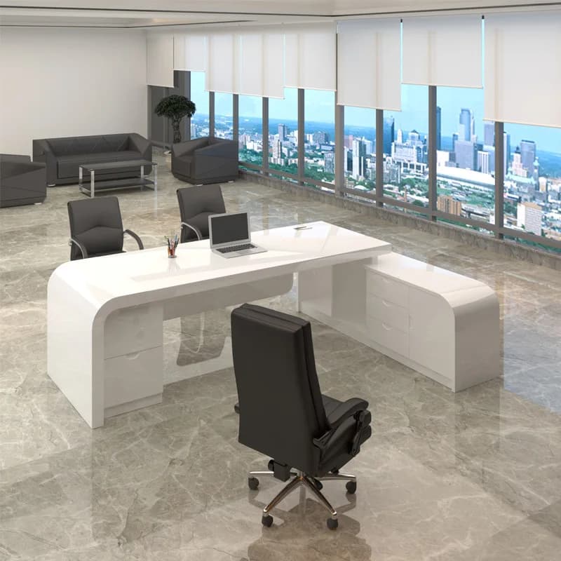 LTT boss desk fashion paint white creative light luxury president manager desk and chair