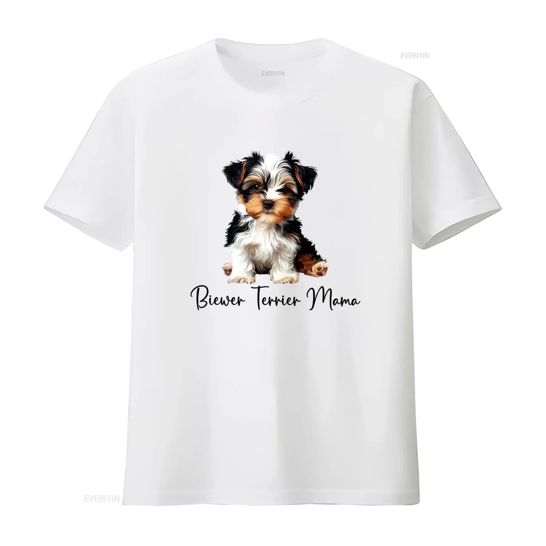 Adorable Biewer Terrier Mama T Shirt for Dog Loving Moms Soft Stylish Pet Lover vintage Washed Stretched streetwear