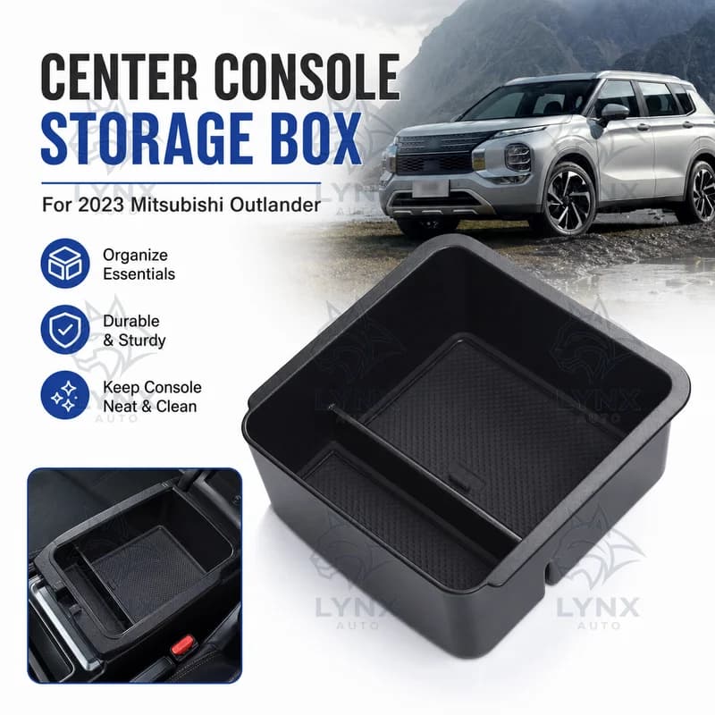 For 2023 Mitsubishi Outlander Armrest Storage Box Center Console Car Organizer Vehicle Accessories Upgrade Storage Box