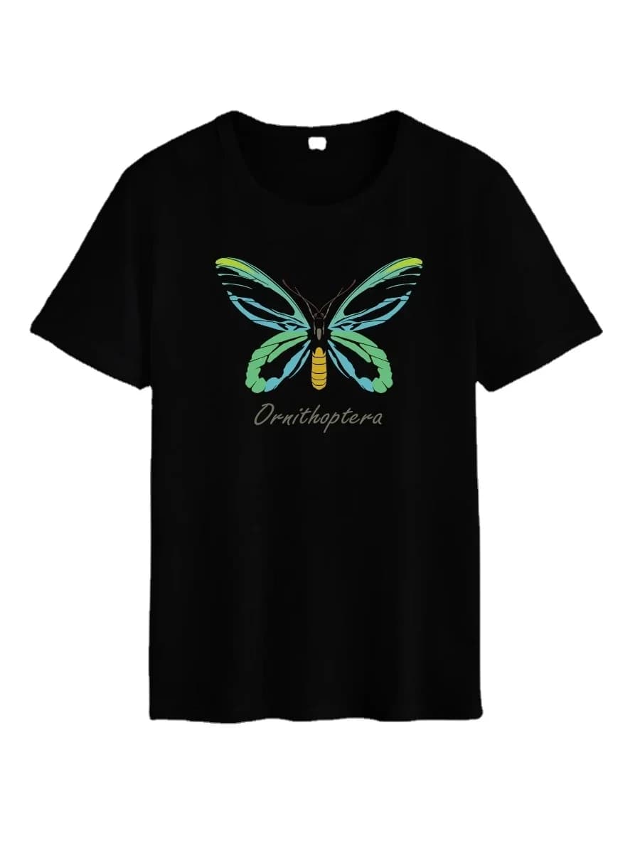 Ornithoptera Victoriae Natural Species Moth Insect T-Shirt. Summer Cotton O-Neck Short Sleeve Mens T Shirt New S-3XL
