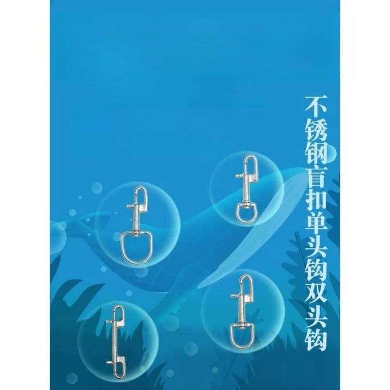 Corrosion Resistant 316SS Diving Swivel Snap Hook Single Double End Design For Technical Sidemount Diving Spool