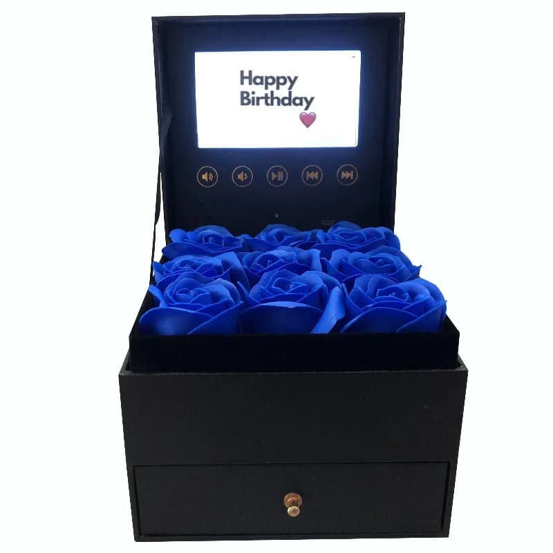 Music Video Photo LCD Screen Flower Box Fun Corporate Gift Set Creative Romantic Unique Novelty Gifts