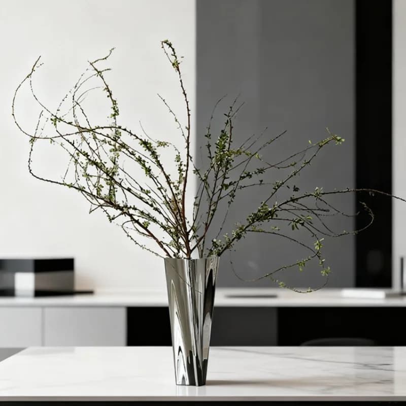 Nordic style simple stainless steel vase, hotel home bedroom living room dining table flower arrangement soft decoration