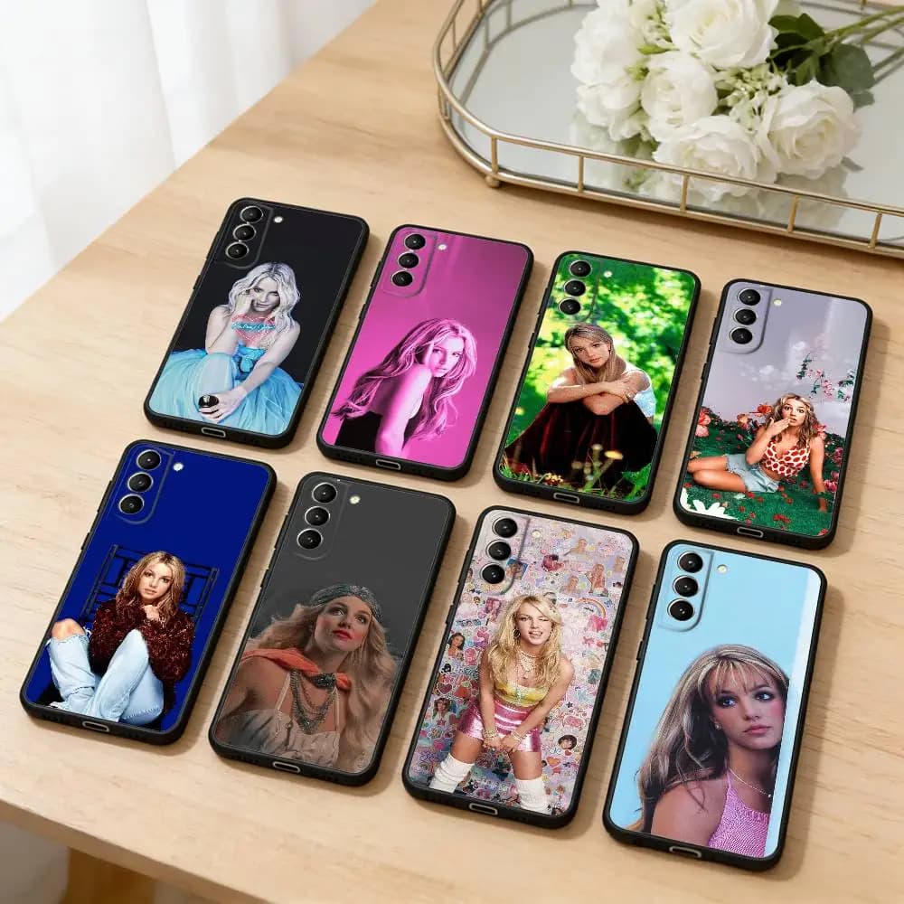 Britney SINGER S-Spears Phone Case For Samsung S26,S25,S24,S23,S22,S21,S30,Ultra,Plus,Fe,Lite,Note,10,Black Cover