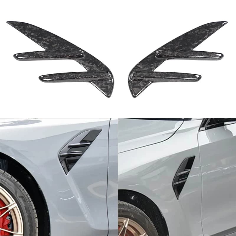 Side Fender Trim Strip Real Carbon Fiber Car Side Fender Splitters Trim Sticker Car Accessories For BMW M3 G80 M4 G82 2021-2026