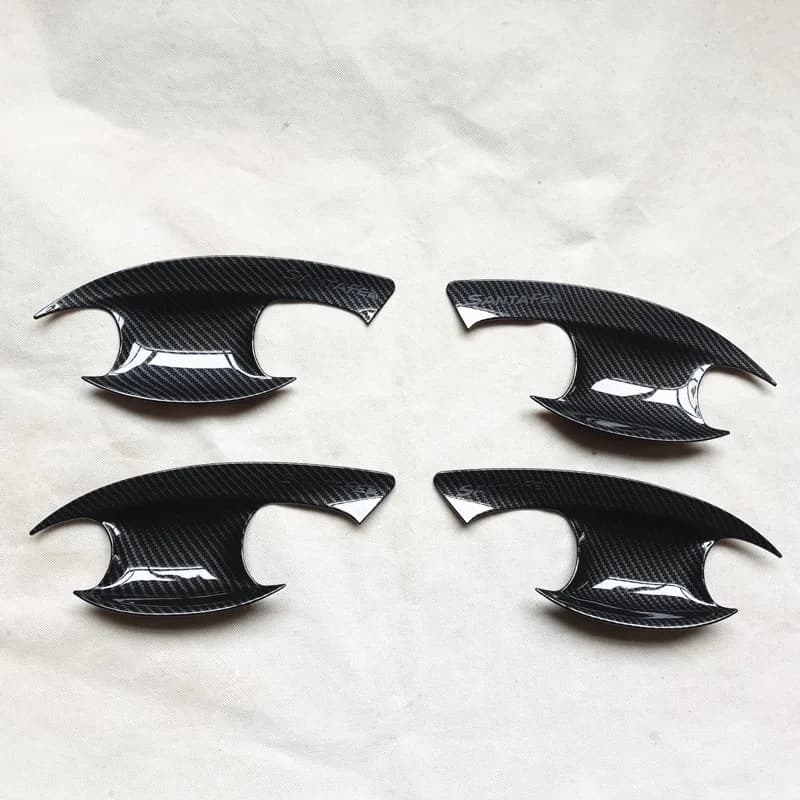 For Hyundai Santa Fe SantaFe TM 2019 2020 2021 2022 Accessories Door Handle Bowl Cover Trim Plastic Imitation Carbon Fiber
