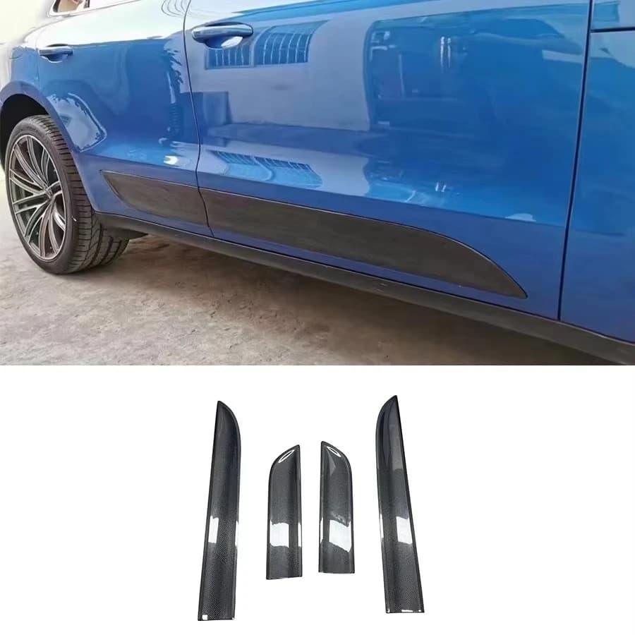 Carbon Fiber Side Door Trim 2014-2020 for  MACAN Bodykit Side Skirt Extension Decoration Sticker Panel