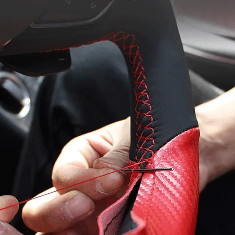 1pc for FAW BESTURN T77 T99 T33 X40 B50 X80 B30 Steering Wheel Cover Top Layer Leather Hand Sewing M77