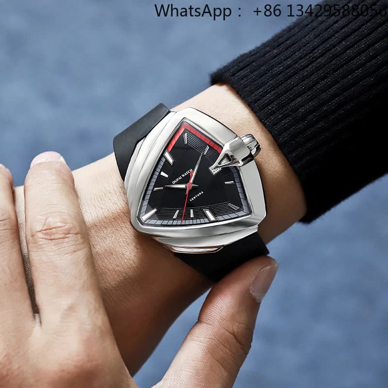 Dectop 2025 New Arrival Classic Triangle Automatic Wristwatch Man Luminous Old Fashion Sport Watch Rubber Strap Mechanical