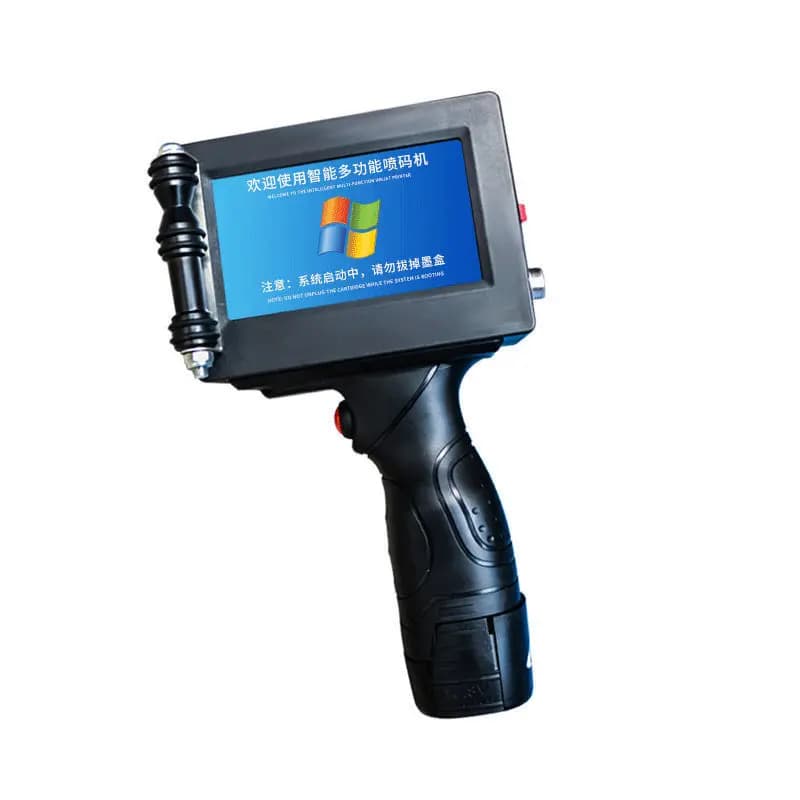 Intelligent handheld inkjet  Small production date number QR code assembly line Automatic laser coding