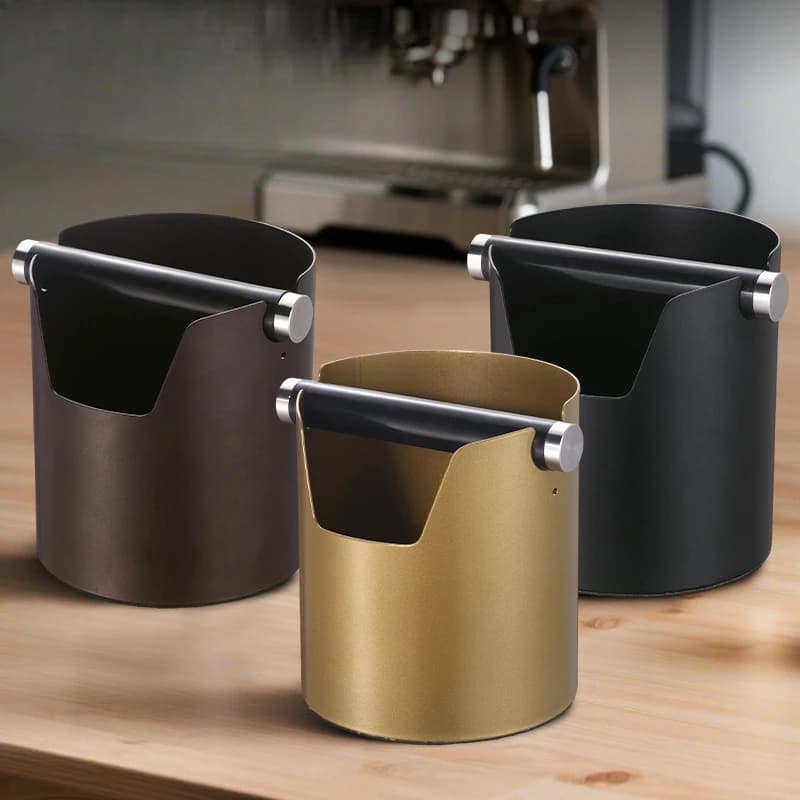 Bar Stainless steel coffee grounds bucket Round espresso machine utensils